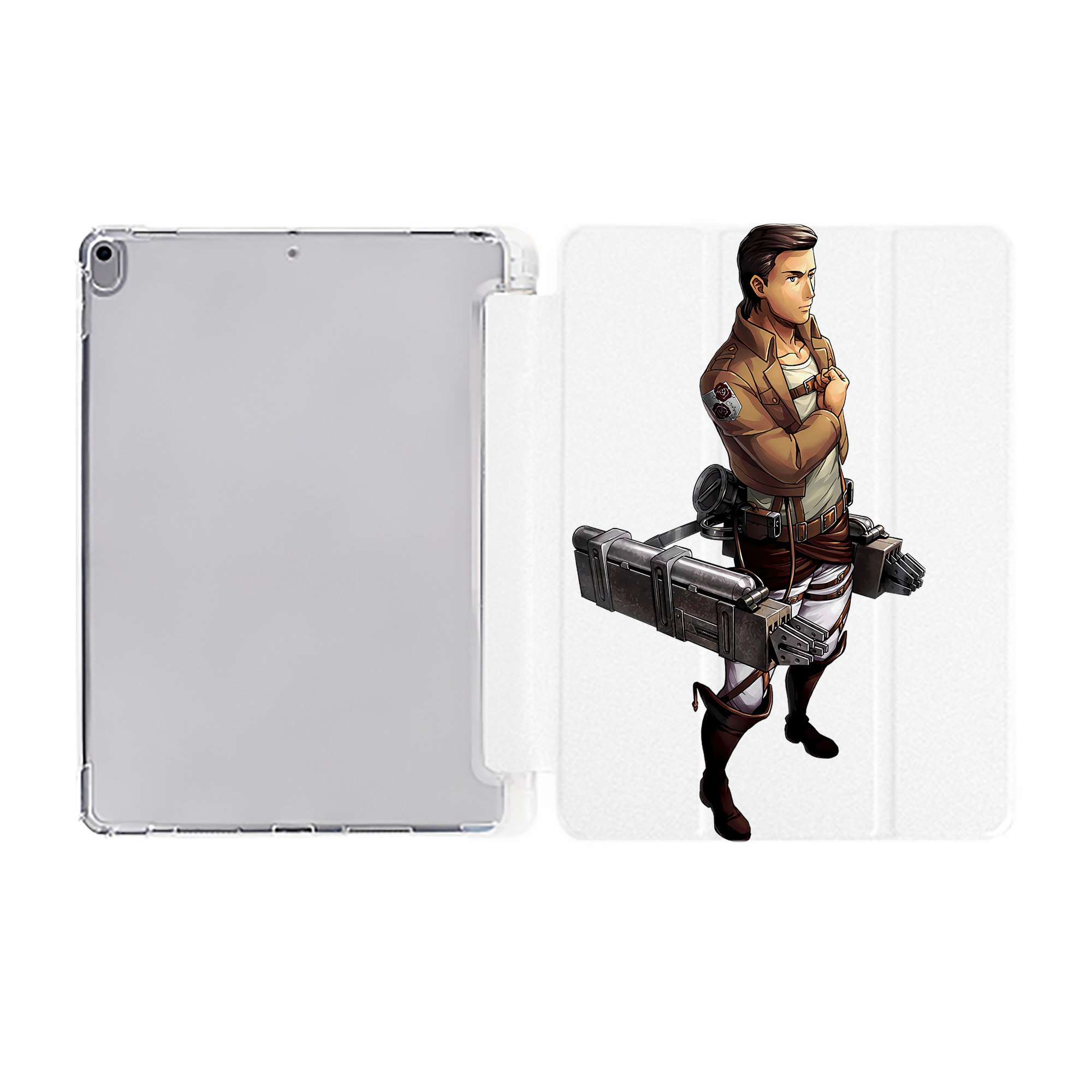 （画像用） 進撃の巨人 Attack on Titan IPad ケース ペン収納付き 三つ折りスタンド PUレザー×シリコン 対応機種9.5/10.5/10.9インチ